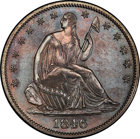 Picture of 1846 LIBERTY SEATED 50C, MEDIUM DATE PR63 