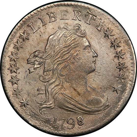Picture of 1798/97 DRAPED BUST 10C, 16 STARS REVERSE MS64+ 