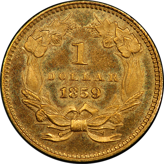 Picture of 1859 GOLD G$1, TYPE 3 PR65+ Cameo