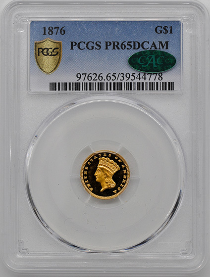 Picture of 1876 GOLD G$1, TYPE 3 PR65 Deep Cameo