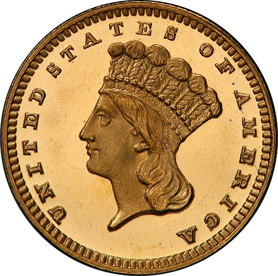 Picture of 1876 GOLD G$1, TYPE 3 PR65 Deep Cameo