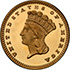 Picture of 1876 GOLD G$1, TYPE 3 PR65 Deep Cameo