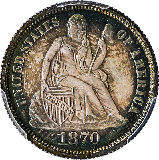 Picture of 1870 LIBERTY SEATED 10C PR67 
