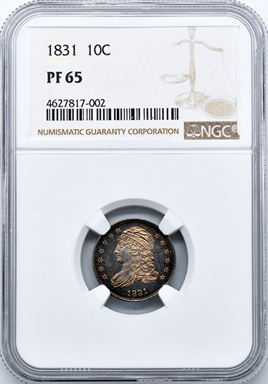 Picture of 1831 CAPPED BUST 10C PR65 