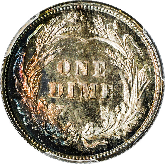 Picture of 1895 BARBER 10C PR67 Cameo