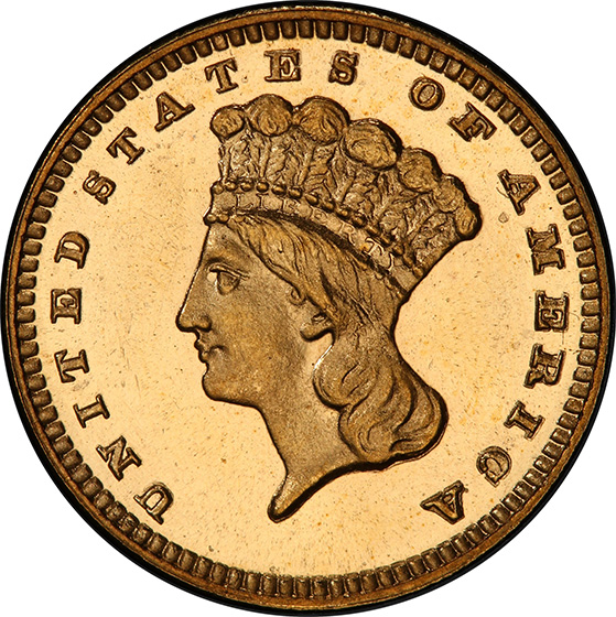 Picture of 1887 GOLD G$1, TYPE 3 PR66+ Deep Cameo