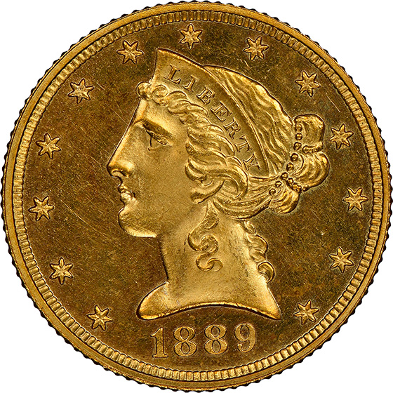Picture of 1889 LIBERTY $5 PR66 Cameo