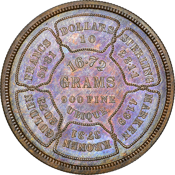 Picture of 1874 BICKFORD $10 J-1374 PR66 Brown
