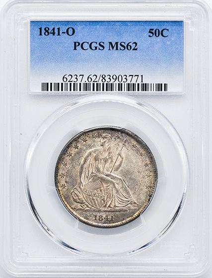 Picture of 1841-O LIBERTY SEATED 50C, NO MOTTO MS62 