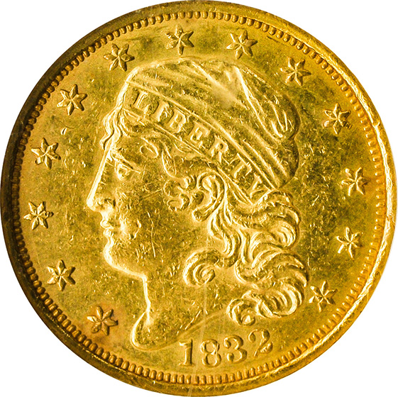 Picture of 1832 CAPPED BUST $2.5 MS60 