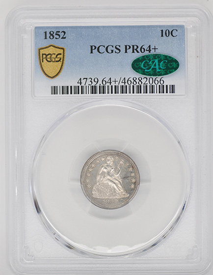 Picture of 1852 LIBERTY SEATED 10C PR64+ 