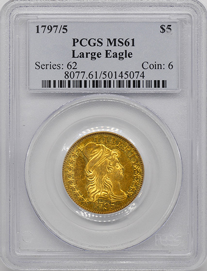 Picture of 1797/5 DRAPED BUST $5, LARGE EAGLE MS61 
