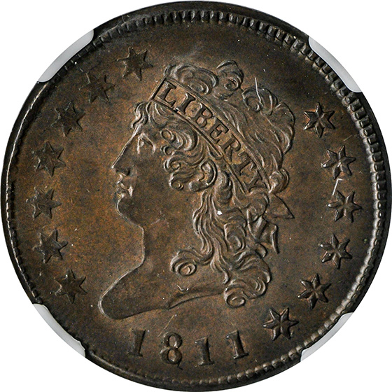Picture of 1811 CLASSIC HEAD 1C MS65 Brown