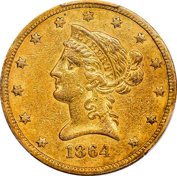 Picture of 1864-S LIBERTY HEAD $10 XF45 