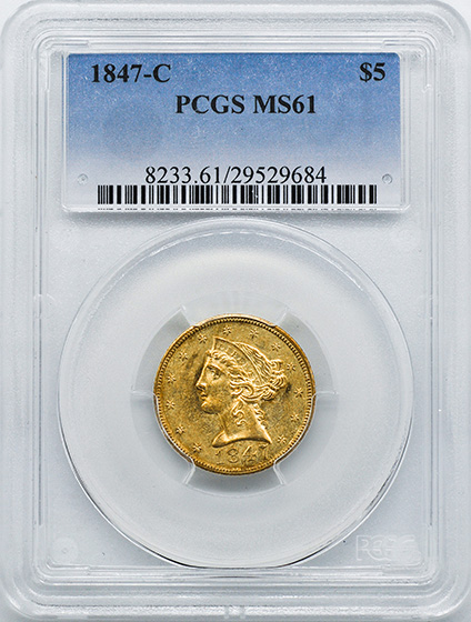 Picture of 1847-C LIBERTY $5 MS61 