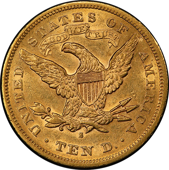Picture of 1874-S LIBERTY HEAD $10 AU58 
