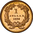 Picture of 1866 GOLD G$1 MS67+ Proof Like