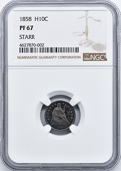 Picture of 1858 LIBERTY SEATED H10C PR67 