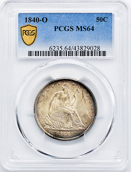 Picture of 1840-O LIBERTY SEATED 50C, NO MOTTO MS64 