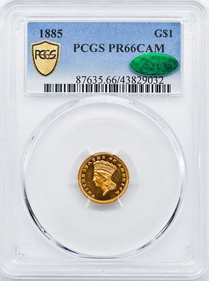 Picture of 1885 GOLD G$1, TYPE 3 PR66 Cameo