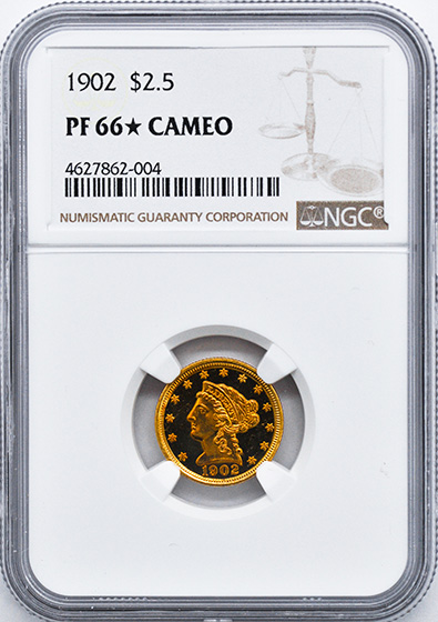 Picture of 1902 LIBERTY HEAD $2.5 PR66 Cameo