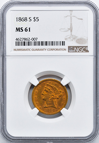 Picture of 1868-S LIBERTY $5 MS61 