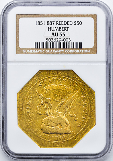 Picture of 1851 887 HUMBERT $50 RE AU55 
