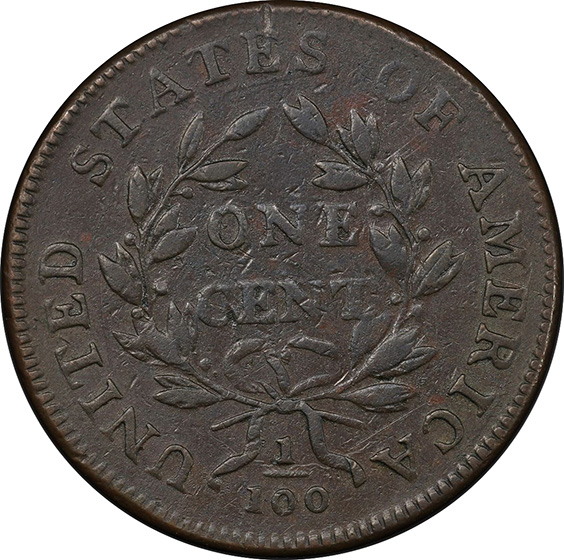 Picture of 1799/8 DRAPED BUST 1C XF40 Brown