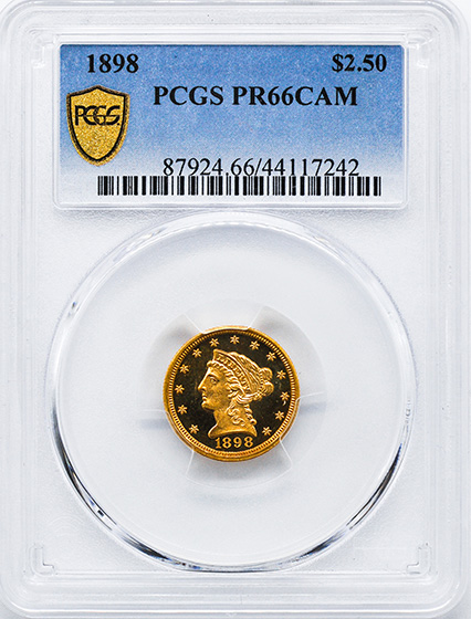 Picture of 1898 LIBERTY HEAD $2.5 PR66 Cameo