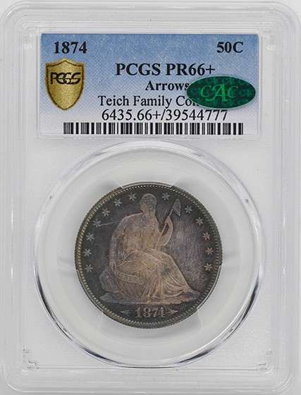 Picture of 1874 LIBERTY SEATED 50C, ARROWS PR66+ 