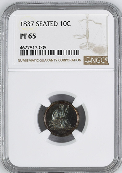 Picture of 1837 LIBERTY SEATED 10C, NO STARS PR65 