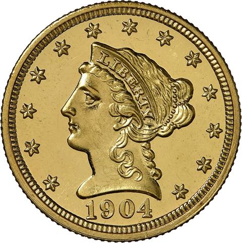 Picture of 1904 LIBERTY HEAD $2.5 PR67 Cameo