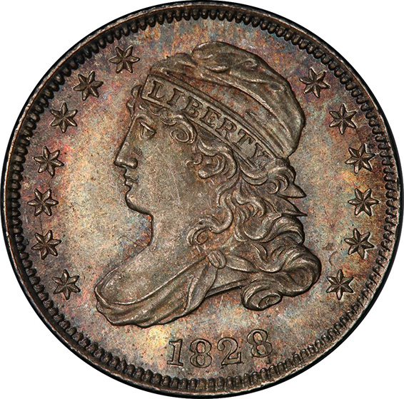 Picture of 1828 CAPPED BUST 10C, SMALL DATE MS65 