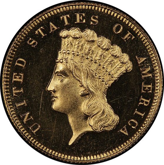 Picture of 1863 INDIAN PRINCESS $3 PR65 Cameo