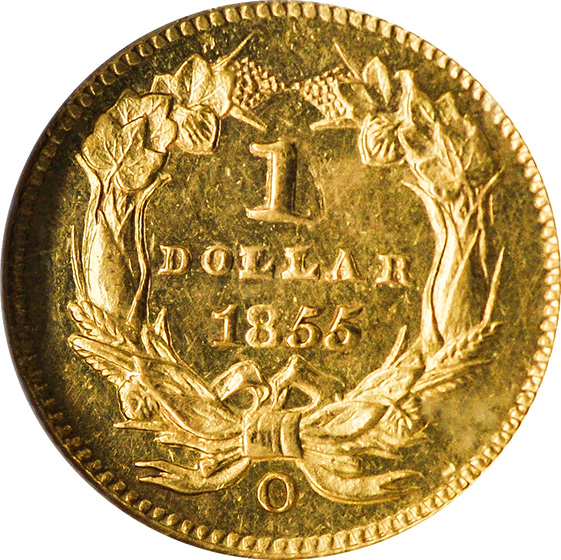 Picture of 1855-O GOLD G$1, TYPE 2 MS62 
