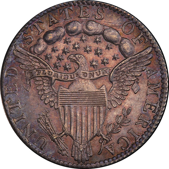 Picture of 1798/97 DRAPED BUST 10C, 16 STARS REVERSE MS64 