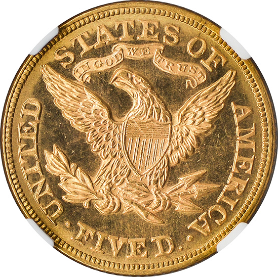 Picture of 1873 LIBERTY $5, CLOSED 3 MS66 