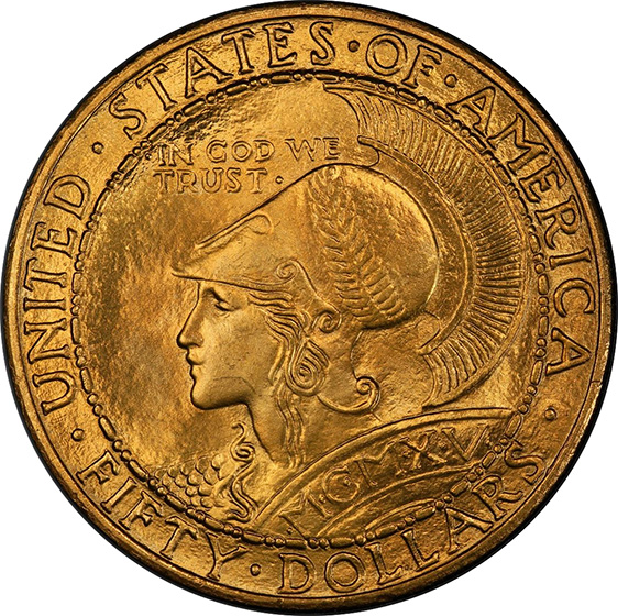 Picture of 1915-S GOLD $50, PAN-PAC ROUND MS65 