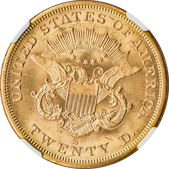 Picture of 1856-S LIBERTY HEAD $20 MS64 