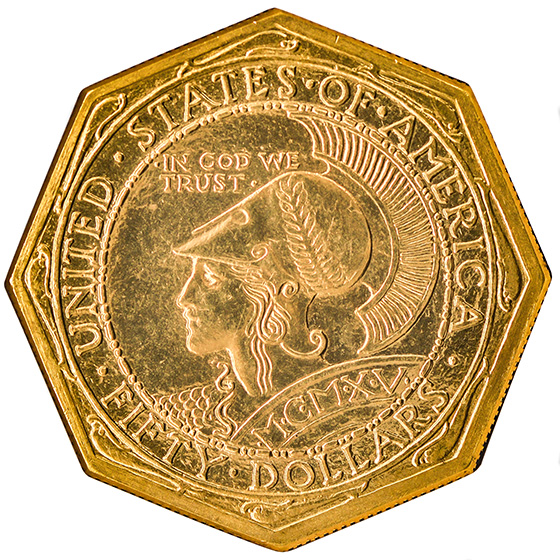 Picture of 1915-S GOLD $50, PAN-PAC OCTAGONAL MS65 