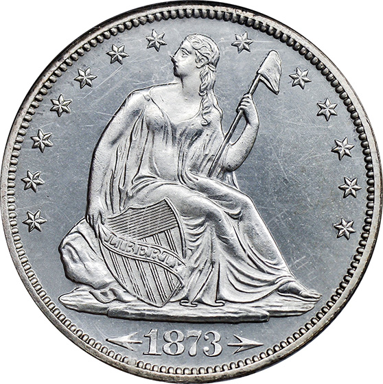 Picture of 1873 LIBERTY SEATED 50C, ARROWS PR66 Cameo