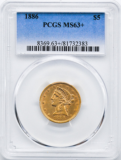 Picture of 1886 LIBERTY $5 MS63+ 