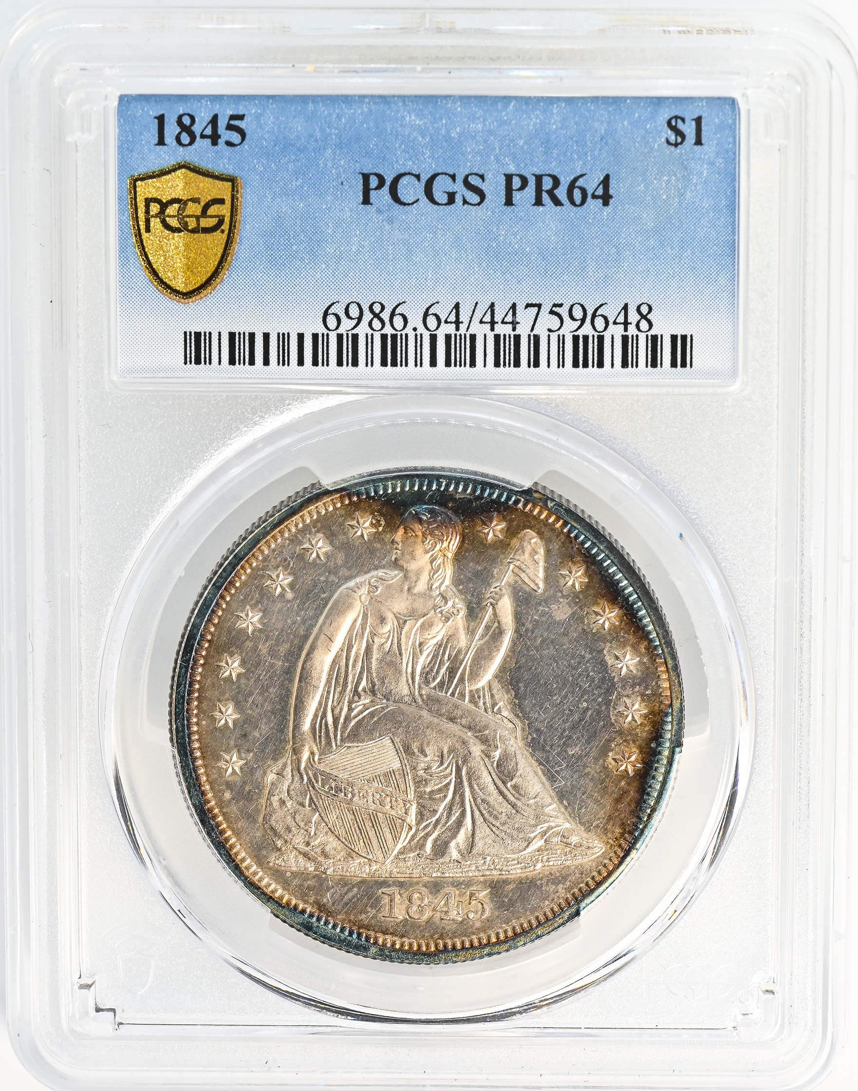 1845 LIBERTY SEATED S$1, NO MOTTO  Rare Coin Wholesalers, a S.L.Contursi  Company