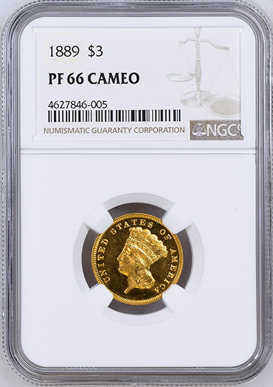 Picture of 1889 INDIAN PRINCESS $3 PR66 Cameo