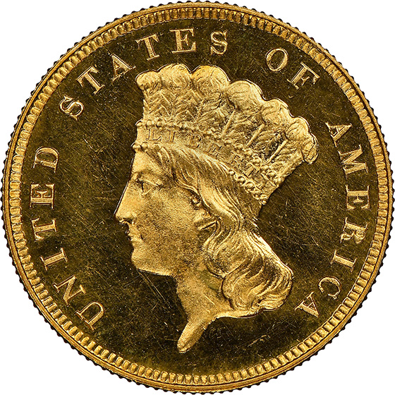 Picture of 1889 INDIAN PRINCESS $3 PR66 Cameo