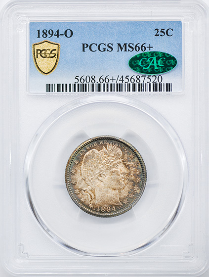 Picture of 1894-O BARBER 25C MS66+ 
