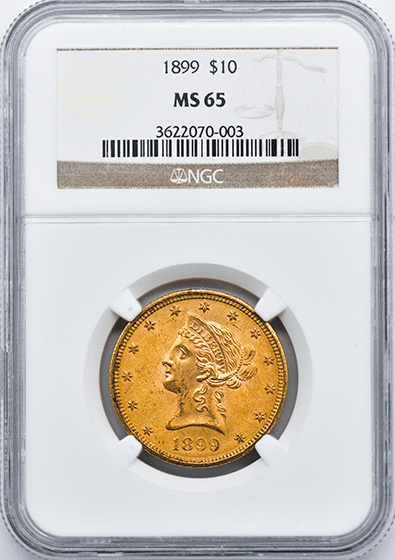 Picture of 1899 LIBERTY HEAD $10 MS65 