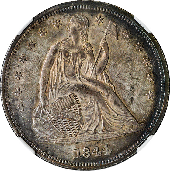 Picture of 1844 LIBERTY SEATED S$1, NO MOTTO MS63 