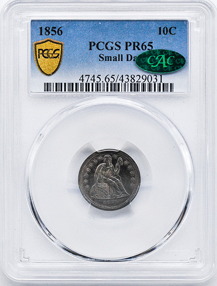 Picture of 1856 LIBERTY SEATED 10C, SMALL DATE PR65 