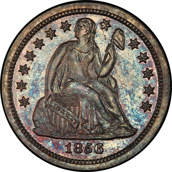 Picture of 1856 LIBERTY SEATED 10C, SMALL DATE PR65 